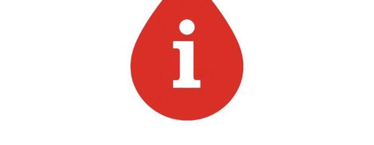 Kropla krwi z literą "i"