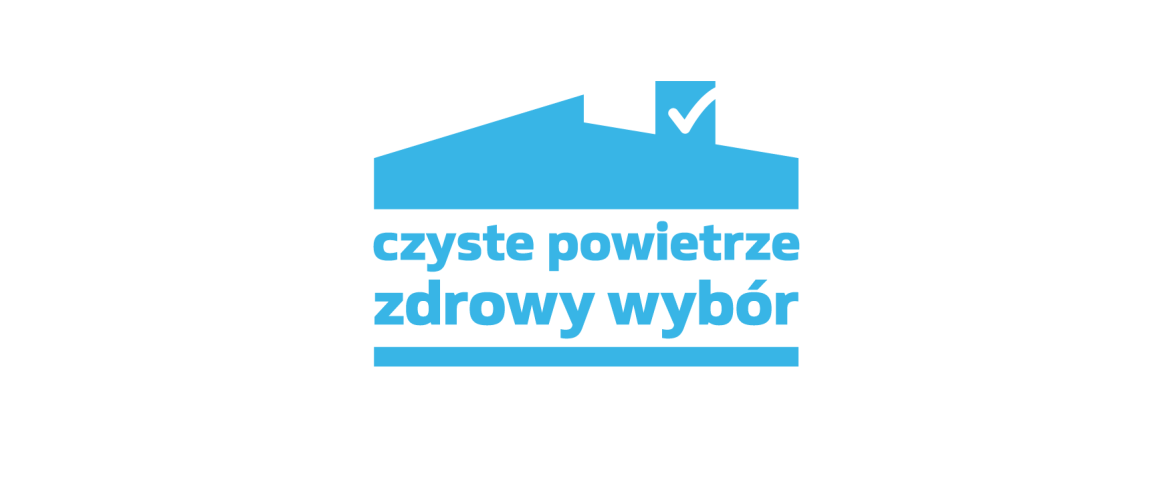 logo czyste powietrze domek niebieski