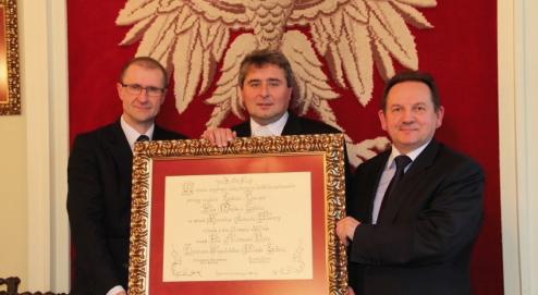 Andreas Hahn  w Urzędzie miejskim podczas nadania aktu honorowego obywatela 