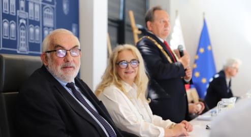 Andrzej Porawski podczas wręczenia Honorowego Obywatelstwa Miasta Lublińca 