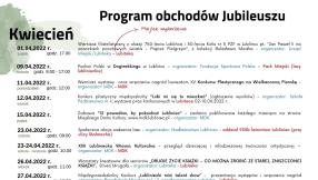 Program obchodów Jubileuszu na miesiąc kwiecień - dostępnym do pobrania w formacie pdf w załaczniku